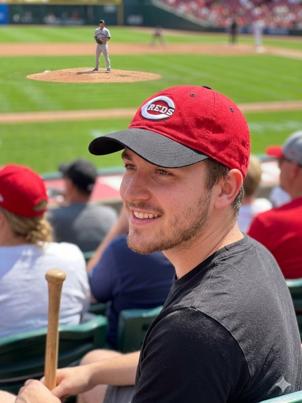 Red Reds Logo Red & Black Baseball Cap by Red • Size OA